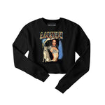 Aaliyah Cheetah Crop Crewneck Black Sweatshirt