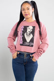 Aaliyah Miss You Crop Crewneck Mauve Sweatshirt